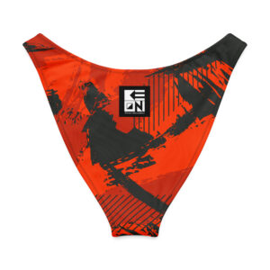 Red Grunge V-Cut Bikini Bottom - Image 5