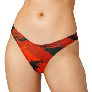 Red Grunge V-Cut Bikini Bottom - Image 2