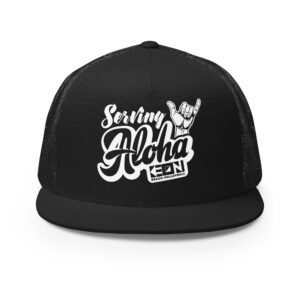 Serving Aloha Flat Bill Trucker Cap - Image 4