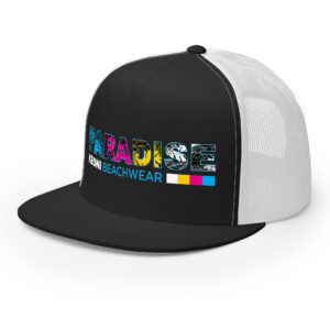 Paradise Flat Bill Trucker Cap - Image 5