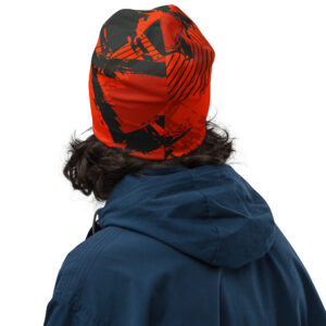 Red Grunge Skull Cap - Image 3