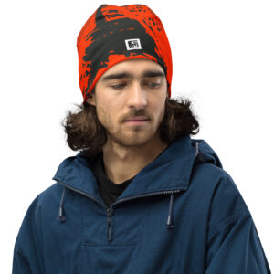 Red Grunge Skull Cap - Image 2