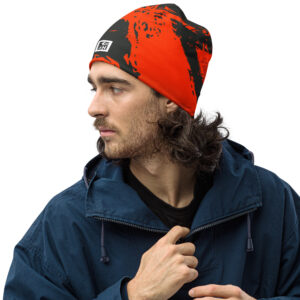 Red Grunge Skull Cap - Image 5