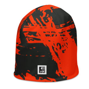 Red Grunge Skull Cap - Image 8