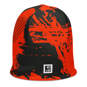 Red Grunge Skull Cap - Image 7