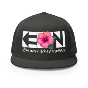 Keoni Hibiscus Flat Bill Trucker Cap
