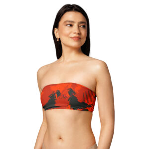 Red Grunge Bandeau Bikini Top - Image 5