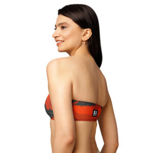 Red Grunge Bandeau Bikini Top - Image 4