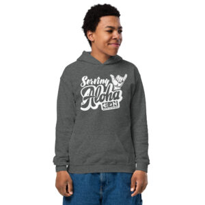Serving Aloha Youth Heavy Hoodie - Image 2