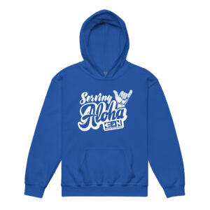 Serving Aloha Youth Heavy Hoodie - Image 4