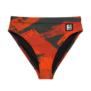 Red Grunge Beach Recycled High-Waisted Bikini Bottom