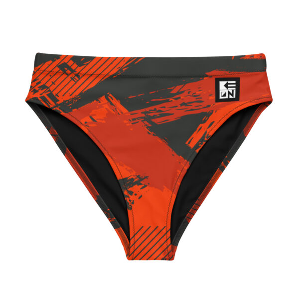 Red Grunge Beach Recycled High-Waisted Bikini Bottom