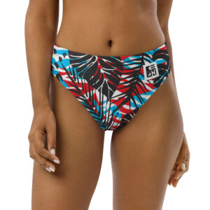 Palms Red Eco High-Waisted Bikini Bottom - Image 3