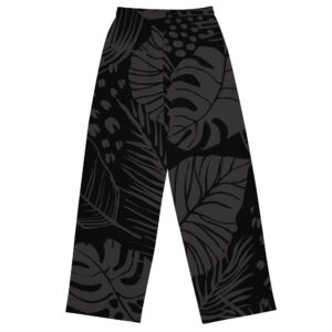 Black palms wide-leg pants - Image 3