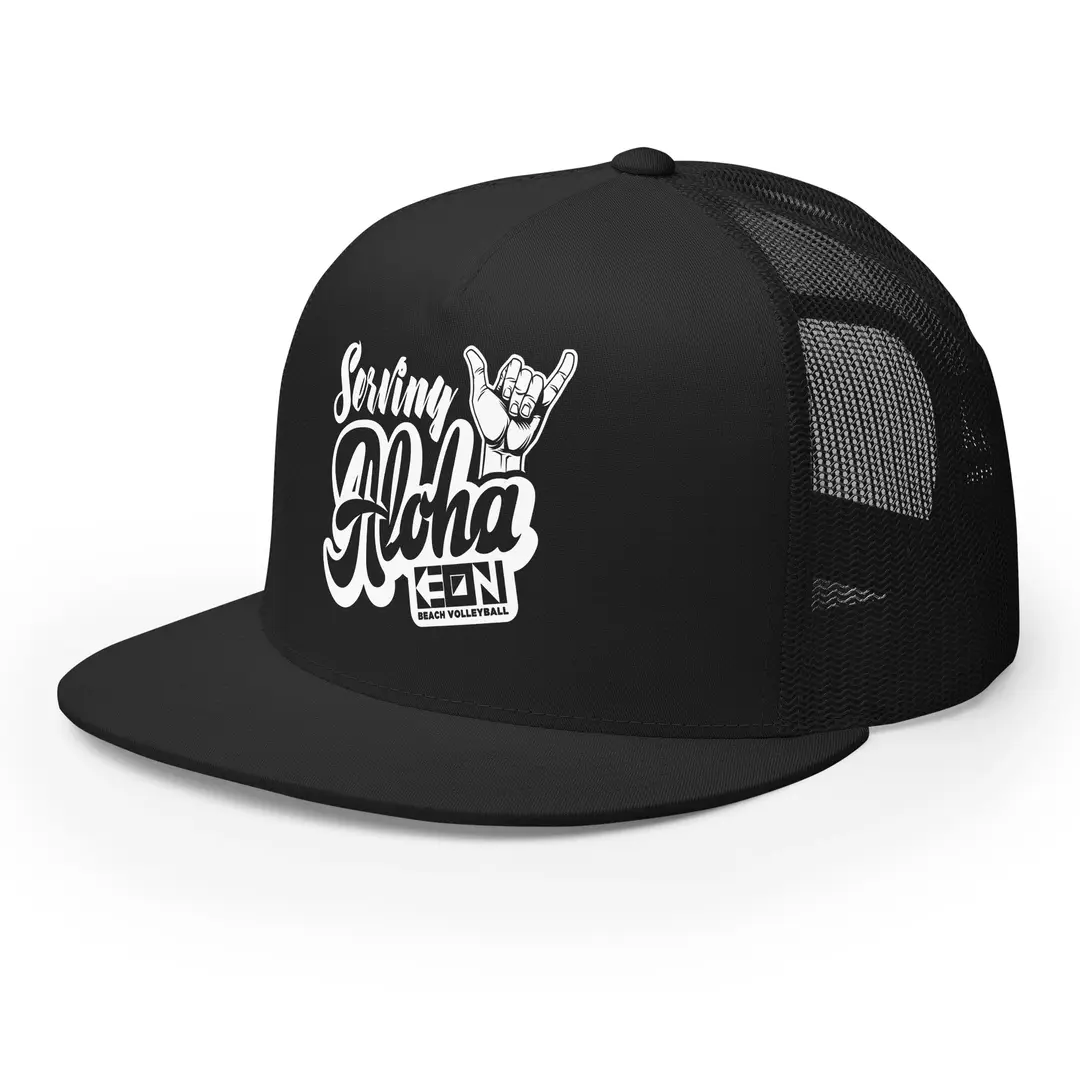 Serving Aloha Flat Bill Trucker Cap - Image 2