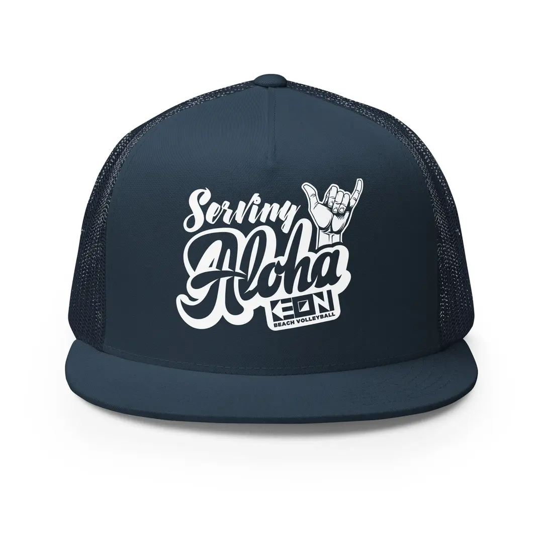 Serving Aloha Flat Bill Trucker Cap - Image 4