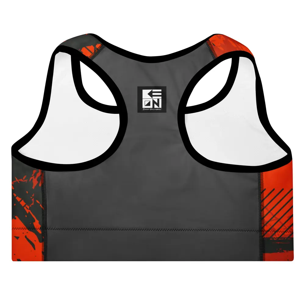 Red Grunge Padded Sports Bra - Image 2