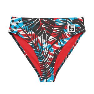Palms Red Recycled High-Waisted Bikini Bottom