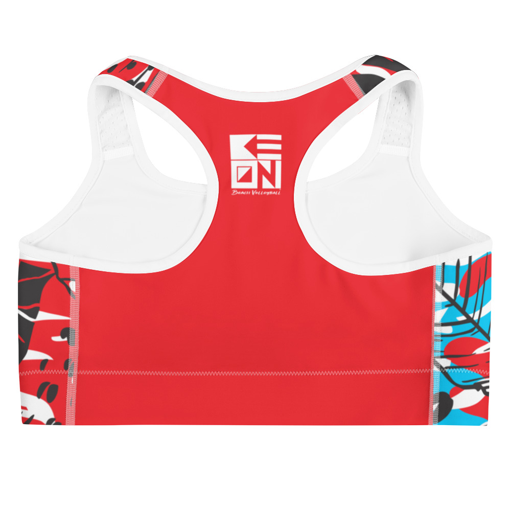 Keoni Palms Red Sports Bra - Image 2
