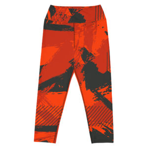 Red Grunge Yoga Capri Leggings