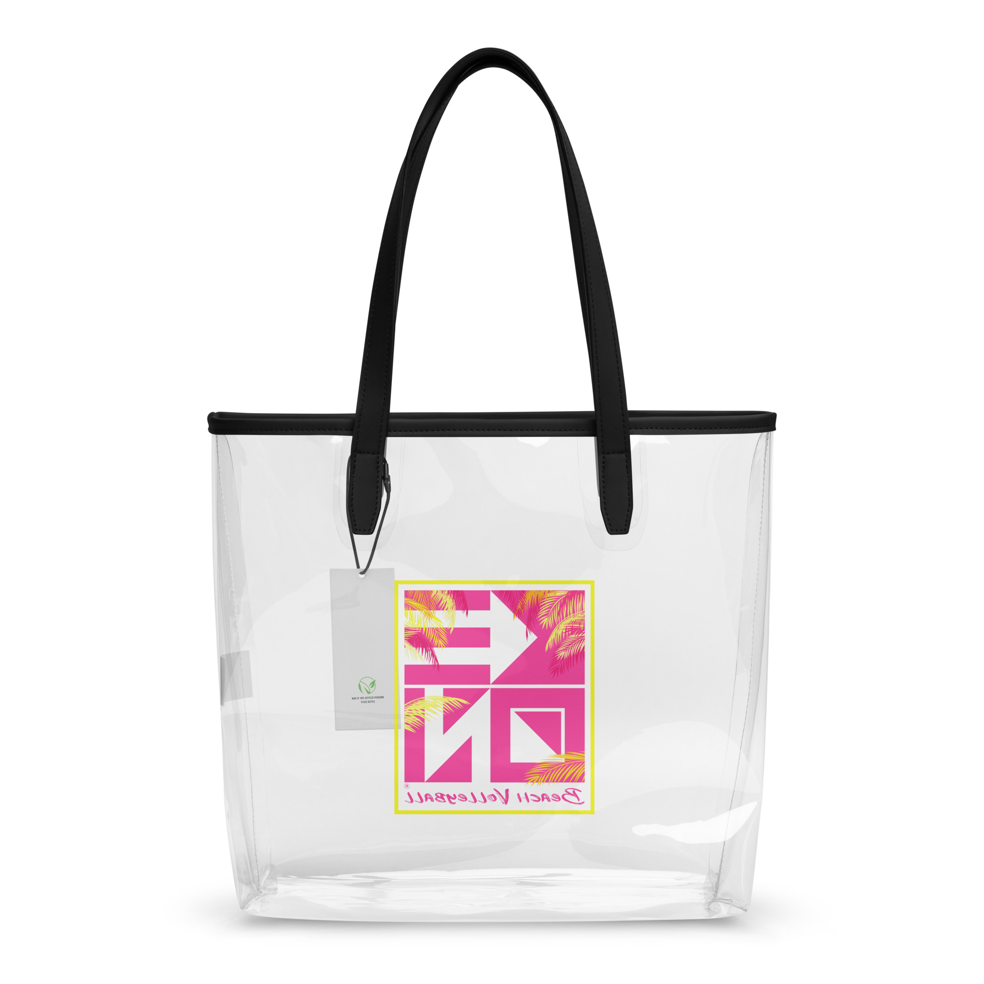 Pink Palms Clear Beach Bag - Image 6