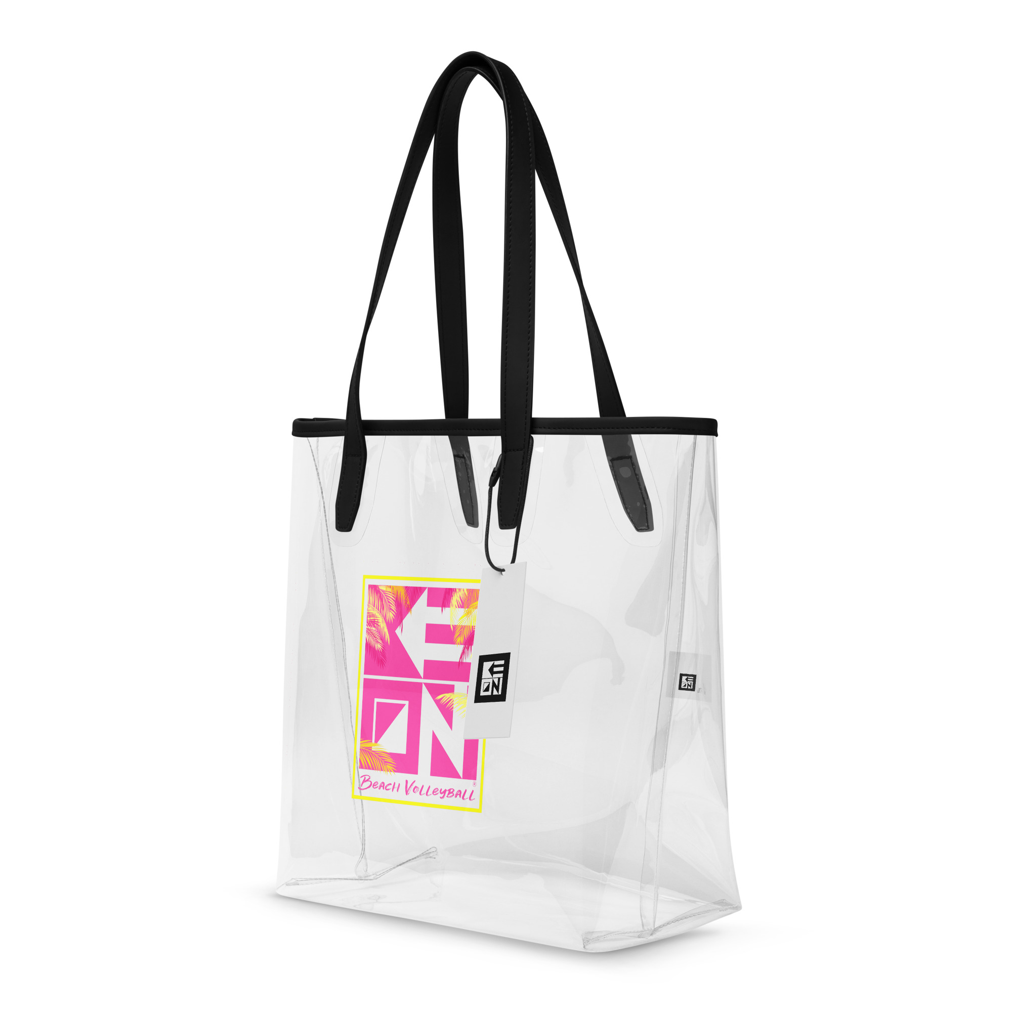 Pink Palms Clear Beach Bag - Image 4