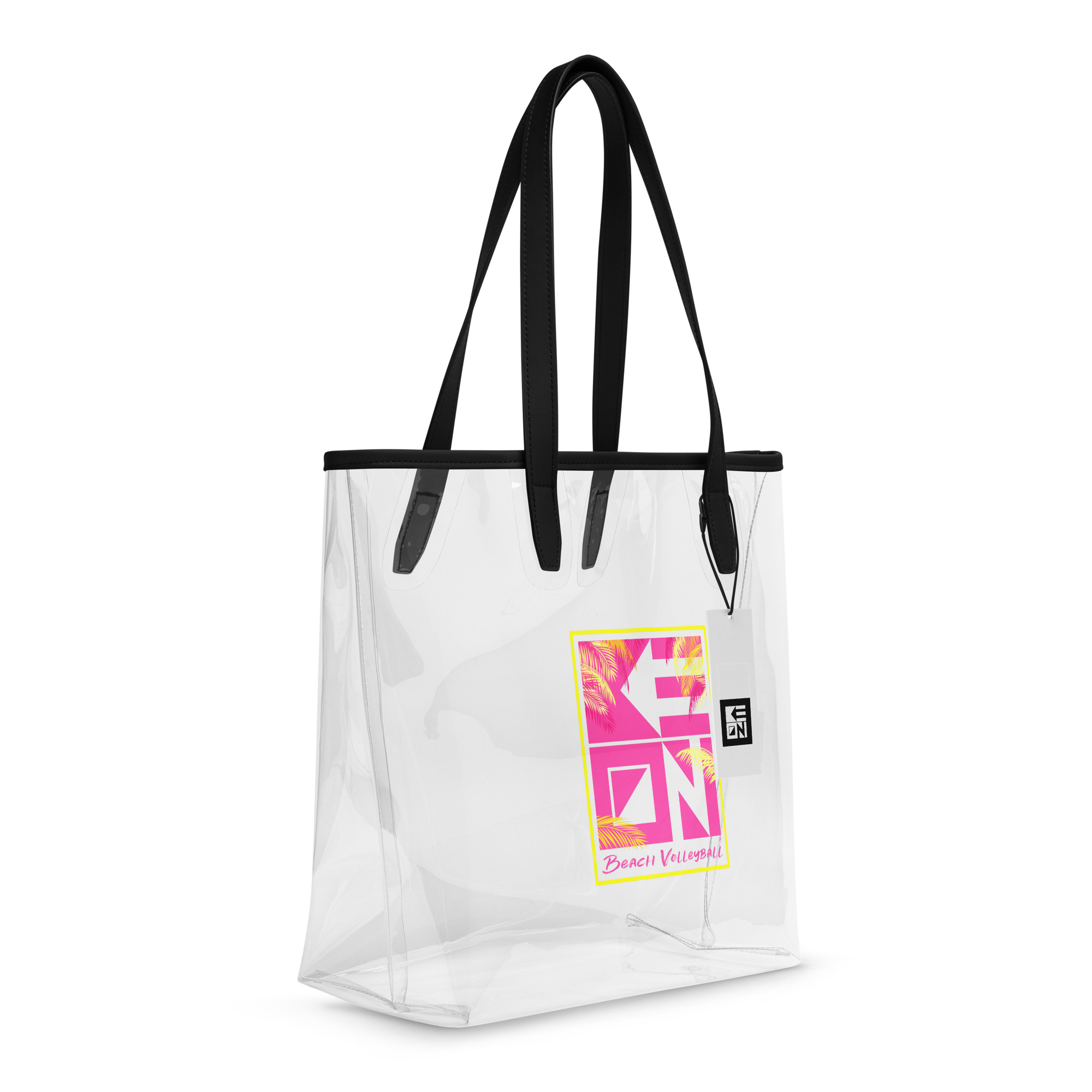 Pink Palms Clear Beach Bag - Image 2